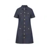 Celine Cotton Mini Dress Women In Blue