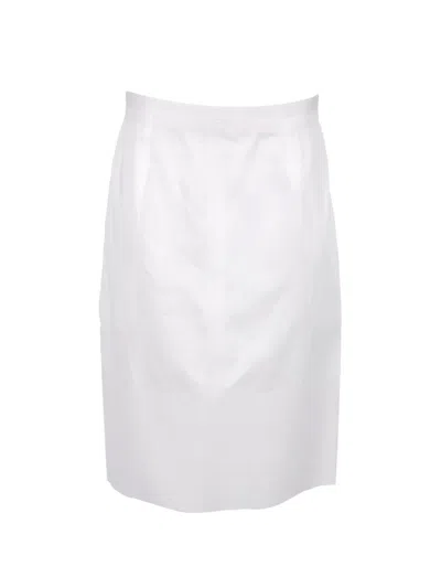 Pre-owned Celine Cotton Mini Skirt In White