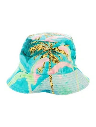 Pre-owned Celine Cotton Pattern Print Bucket Hat In Blue
