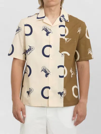 Celine Cotton Printed Bowling Shirt In Multi