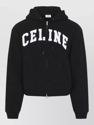 Celine Cotton Relaxed Zip Hoodie