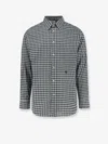 Celine Long Sleeve Checked Shirt Button Down Collar In Black