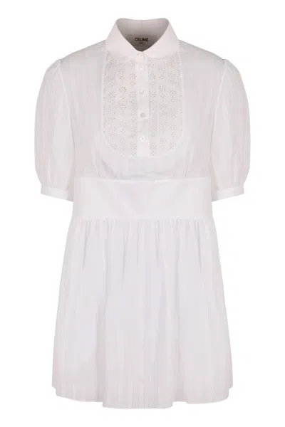 Celine Cotton Shirtdress In White
