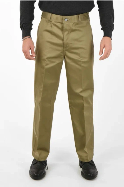 Celine Cotton Straight Pants In Black