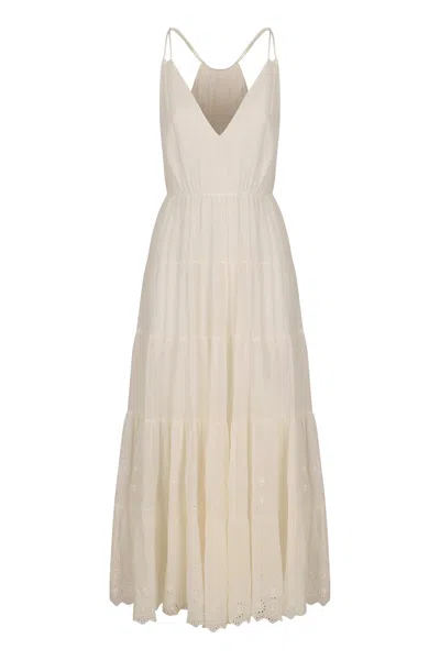 Celine Cotton-silk Crepon Maxi Dress With Broderie Anglaise In Ivory