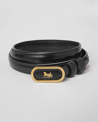 Celine Covered 13mm Leather Belt In Black