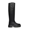 Celine Cow Leather Buckle High Boots In Black