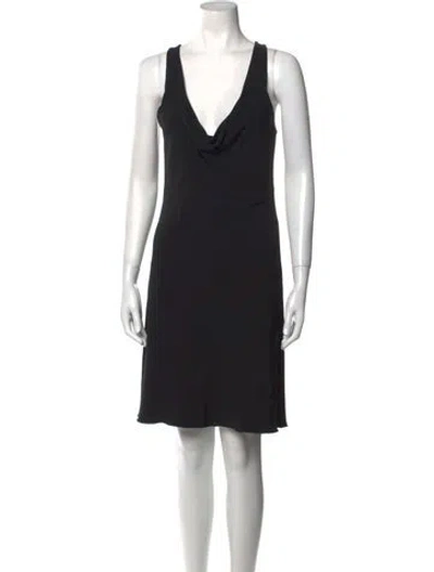 Pre-owned Celine Cowl Neck Knee-length Dress In Black