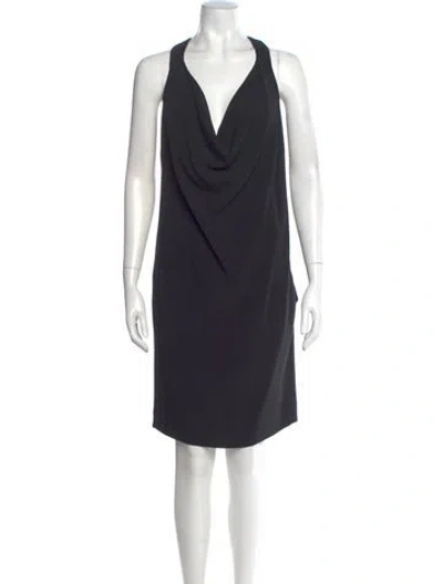 Pre-owned Celine Cowl Neck Knee-length Dress In Blue