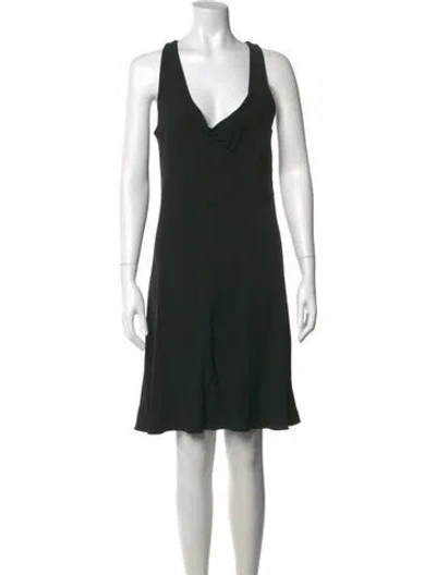Pre-owned Celine Cowl Neck Mini Dress In Black