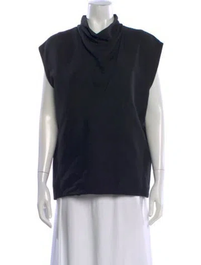 Pre-owned Celine Cowl Neck Sleeveless Top In Black