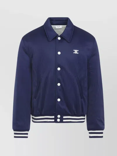 Celine Cozy Teddy Style Jacket Pockets In Blue
