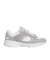 Celine Low Creased Lace-up Sneaker Runner In Suede And Mesh In White