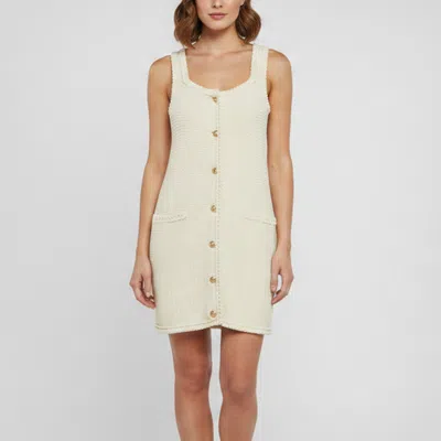 Pre-owned Celine Cream Crochet Knit Sleeveless Mini Apron Dress Xs In White