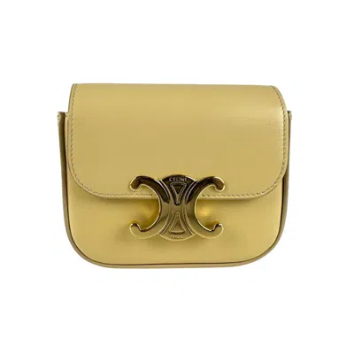 Pre-owned Celine Cream Leather Shoulder Bag ()