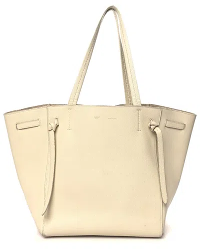 Celine Cream Soft Calf Small Belt Cabas Phantom (authentic Pre-loved) In Neutral