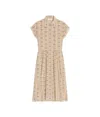 Celine Crepe Chine Work Dress In Nude