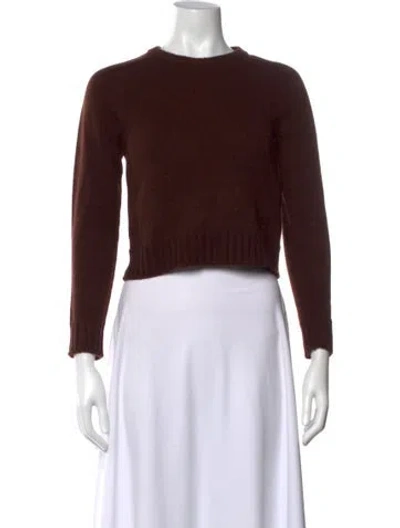 Pre-owned Celine Crew Neck Cashmere Sweater In Brown