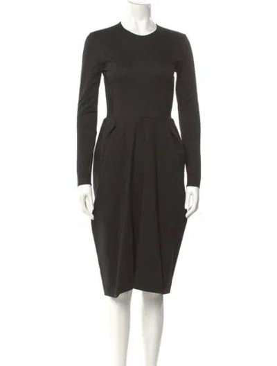 Pre-owned Celine Crew Neck Knee-length Dress In Black