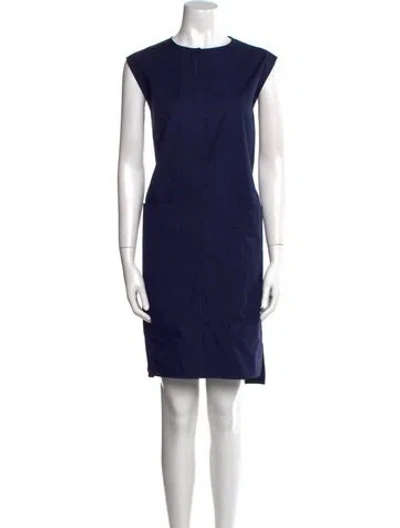 Pre-owned Celine Crew Neck Knee-length Dress In Blue
