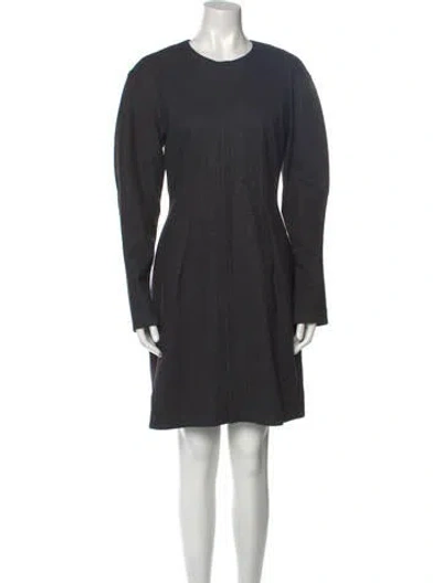 Pre-owned Celine Crew Neck Knee-length Dress In Gray