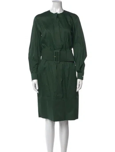 Pre-owned Celine Crew Neck Knee-length Dress In Green