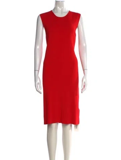 Pre-owned Celine Crew Neck Knee-length Dress In Red