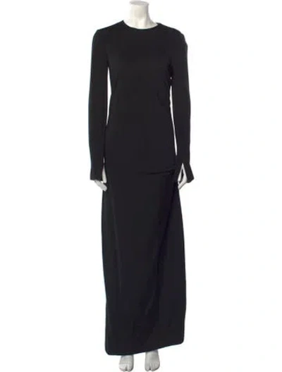 Pre-owned Celine Crew Neck Long Dress In Black