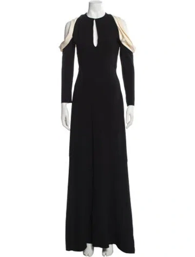 Pre-owned Celine Crew Neck Long Dress In Black