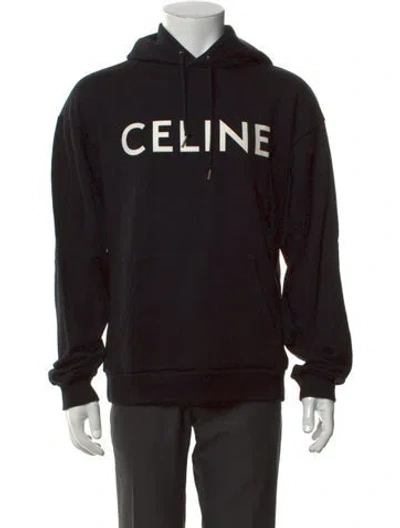 Pre-owned Celine Crew Neck Long Sleeve Hoodie In Black