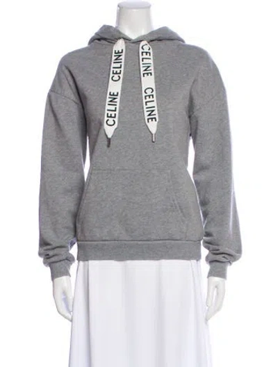 Pre-owned Celine Crew Neck Long Sleeve Hoodie In Gray