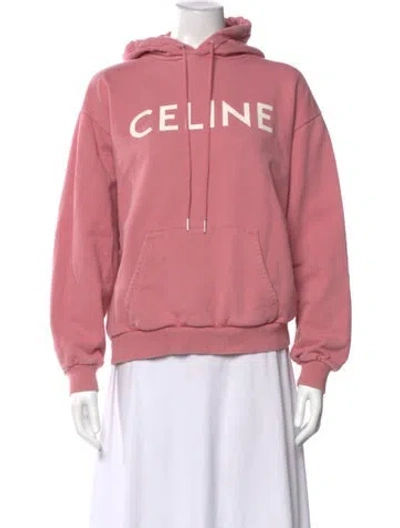 Pre-owned Celine Crew Neck Long Sleeve Hoodie In Pink