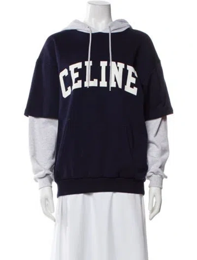 Pre-owned Celine Crew Neck Long Sleeve Hoodie W/ Tags In Blue