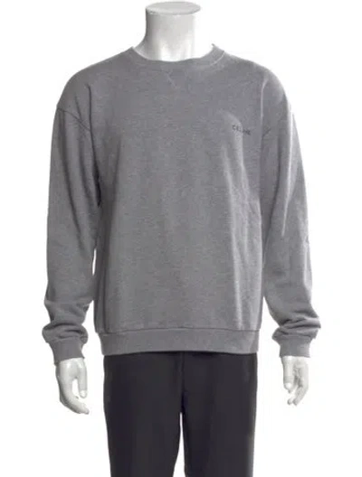 Pre-owned Celine Crew Neck Long Sleeve Sweatshirt In Gray