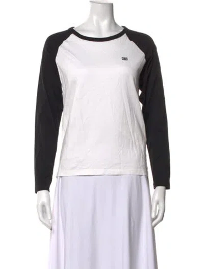Pre-owned Celine Crew Neck Long Sleeve T-shirt In Green/neutrals