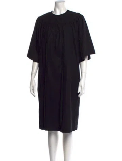 Pre-owned Celine Crew Neck Midi Length Dress In Black