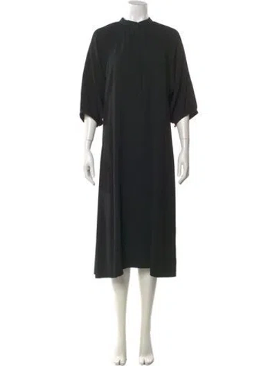 Pre-owned Celine Crew Neck Midi Length Dress In Black