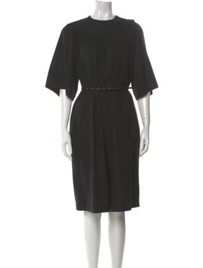 Pre-owned Celine Crew Neck Midi Length Dress In Black