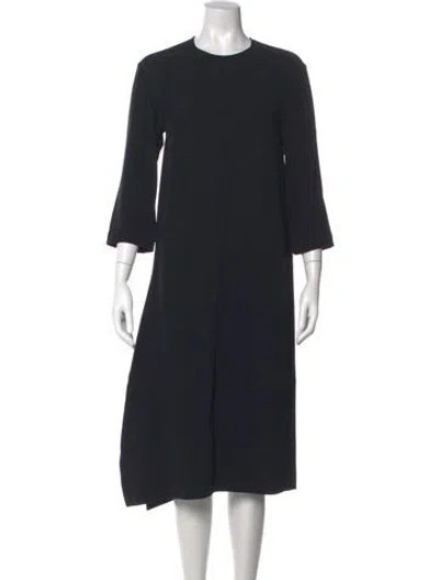 Pre-owned Celine Crew Neck Midi Length Dress In Black