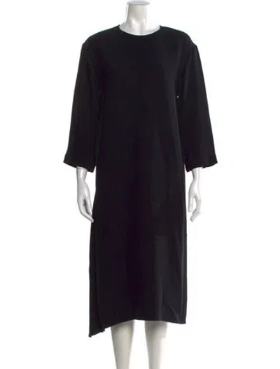 Pre-owned Celine Crew Neck Midi Length Dress In Black