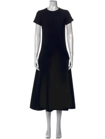 Pre-owned Celine Crew Neck Midi Length Dress In Black