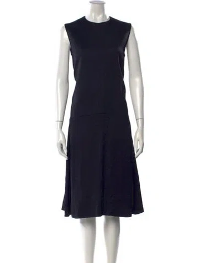 Pre-owned Celine Crew Neck Midi Length Dress In Blue
