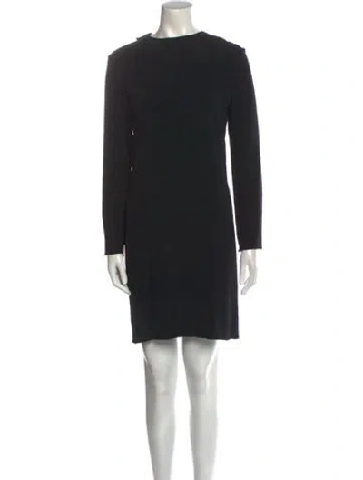 Pre-owned Celine Crew Neck Mini Dress In Black