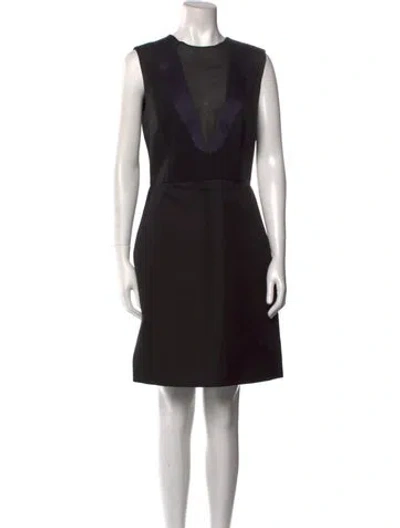 Pre-owned Celine Crew Neck Mini Dress In Black
