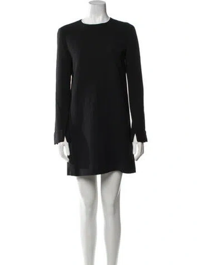 Pre-owned Celine Crew Neck Mini Dress In Black