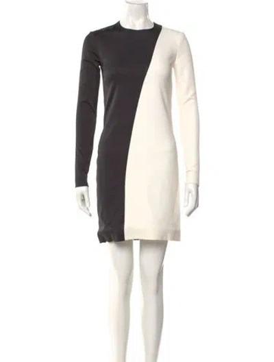 Pre-owned Celine Crew Neck Mini Dress In Black