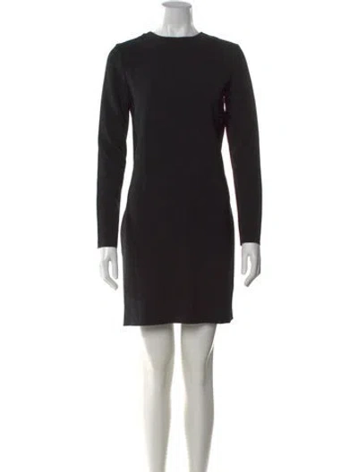 Pre-owned Celine Crew Neck Mini Dress In Black