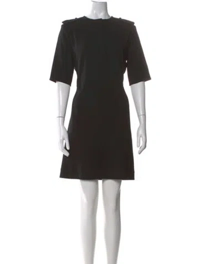 Pre-owned Celine Crew Neck Mini Dress In Black