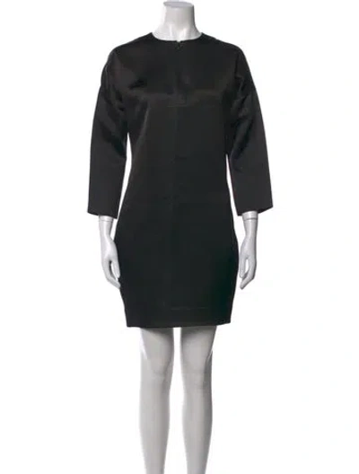 Pre-owned Celine Crew Neck Mini Dress In Black
