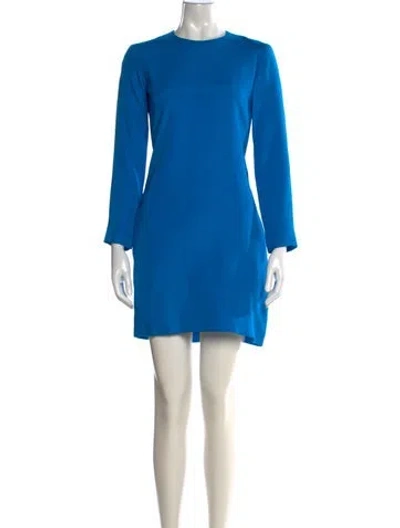 Pre-owned Celine Crew Neck Mini Dress In Blue